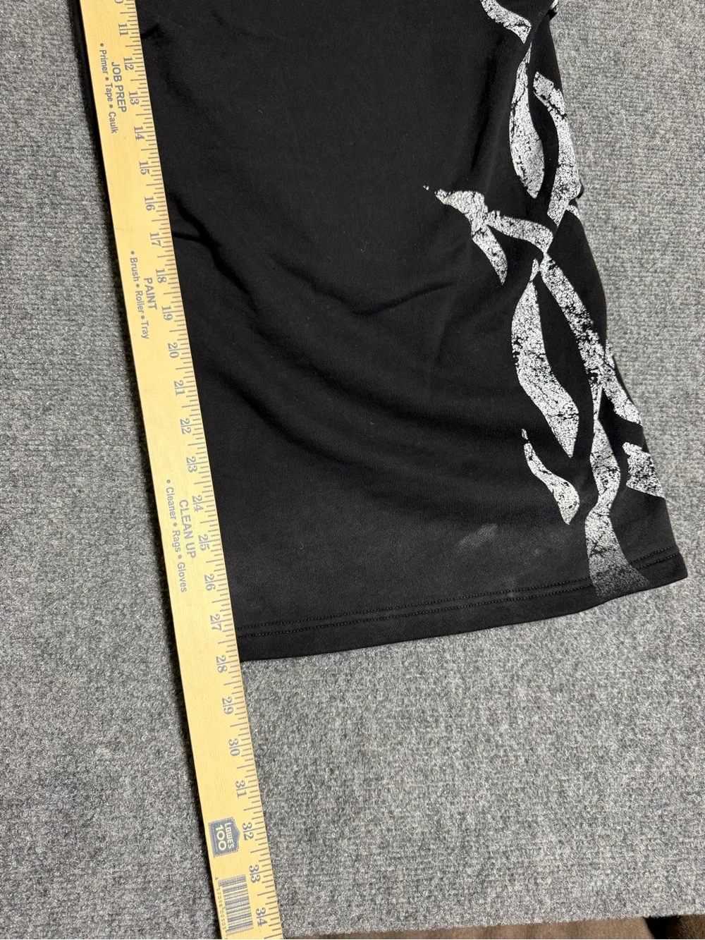 Men's Black Wide-Leg Sweatpants with Silver Tribal Side Graphics